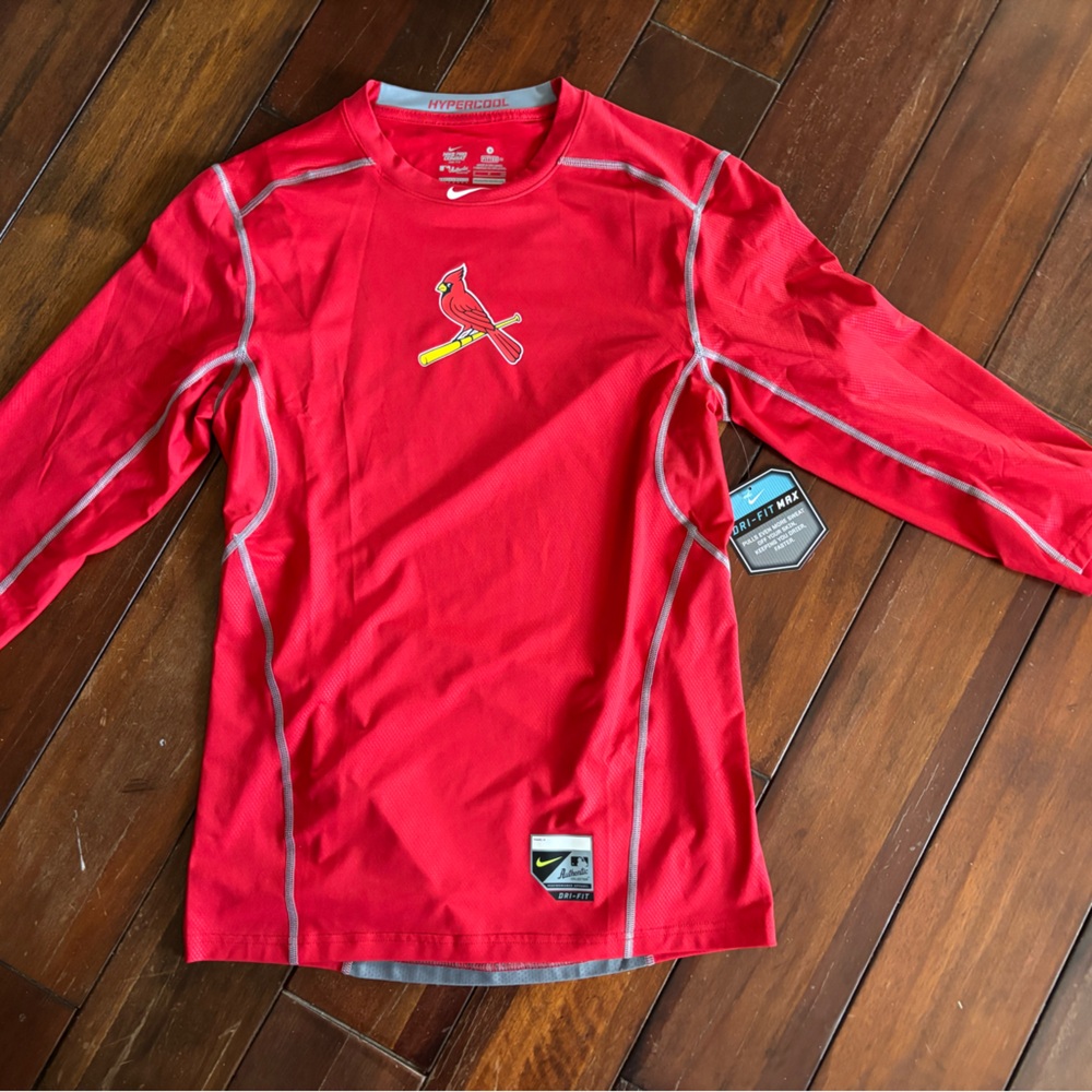 Nike Red Long Sleeve Tee with Logo